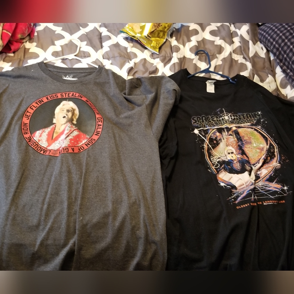 2 Nature Boy Ric Flair 3XL professional wrestling shirts WWE WOOOO!!!!